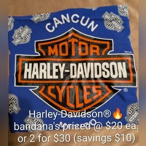 Authentic Harley-Davidson® Blue Bandana HD Logo